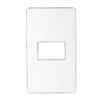Mặt công tắc A60 cho 1 thiết bị MPE A601S – Viền bạc 1