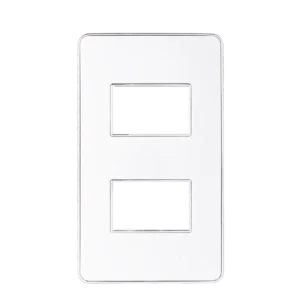 Mặt công tắc A60 cho 2 thiết bị MPE A602S – Viền bạc