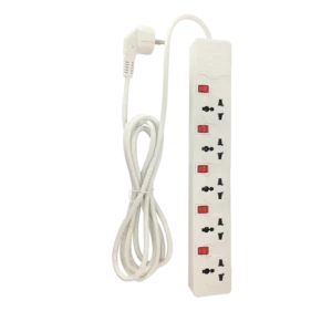 Ổ cắm di động đa năng MPE AM5S – 5 ổ cắm đơn màu trắng