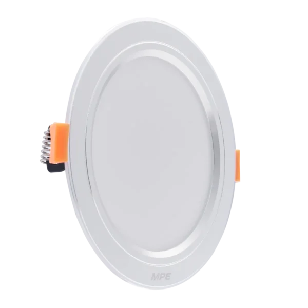 Đèn LED Downlight 3 màu 9W Ø118 MPE DLB2 viền Bạc 3