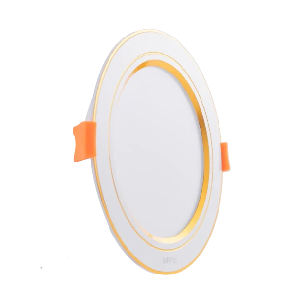 Đèn LED Downlight 12W MPE DLV2 viền Vàng 3