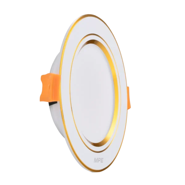 Đèn LED Downlight 9W Ø118 MPE DLV2 viền Vàng 3