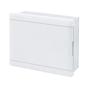Tủ điện âm tường thanh ray điều chỉnh đa hướng, nắp mở ngang chứa MCB 10-12 cực mã G-12