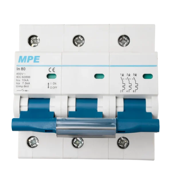 Cầu dao tự động MPE MP10-C380 chứa MCB 3 cực 3