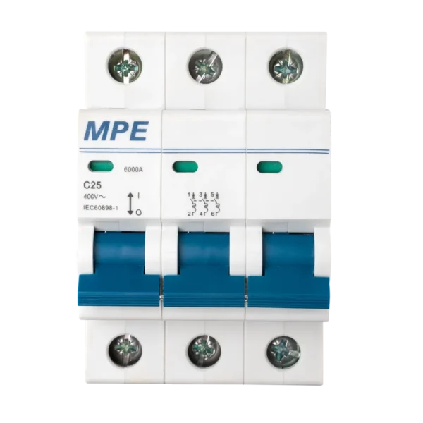 Cầu dao tự động MPE MP6-C325 chứa MCB 3 cực 3