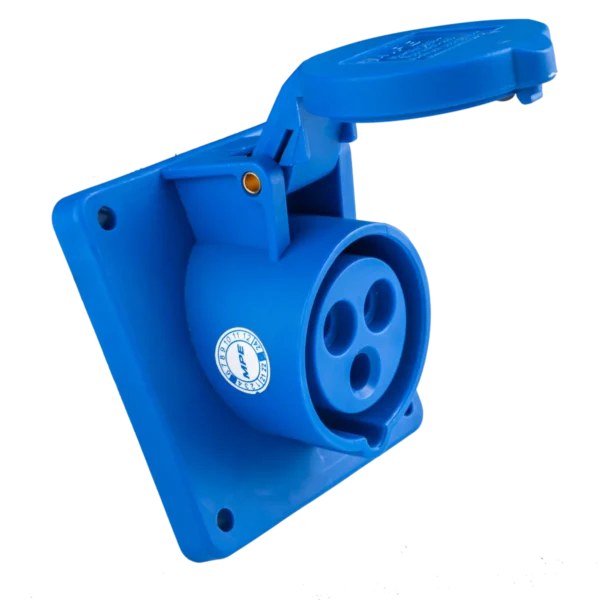 Ổ cắm cố định 3 cực 16A MPE MPN-413 – IP44 bắt trên bảng điện xéo 3
