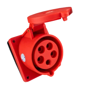 Ổ cắm cố định 5 cực 32A MPE MPN-425 – IP44 Bắt trên bảng điện xéo