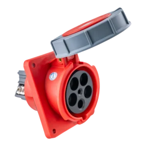 Ổ cắm cố định 5 cực 125A MPE MPN-4452 – IP67 Bắt trên bảng điện xéo