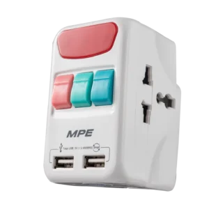 Ổ cắm du lịch đa năng MPE TA4 – Tích hợp 2 cổng USB